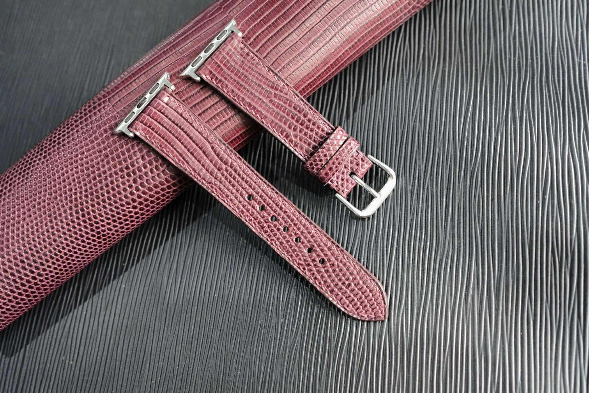 高級トカゲ革時計ベルト手縫い時計ベルトアップルウォッチ時計ベルト1枚目の画像